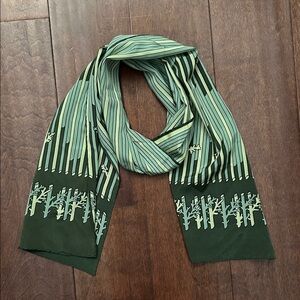 Vintage Jeoffrin Byrs Hand Rolled  Green and Black Patterned Scarf